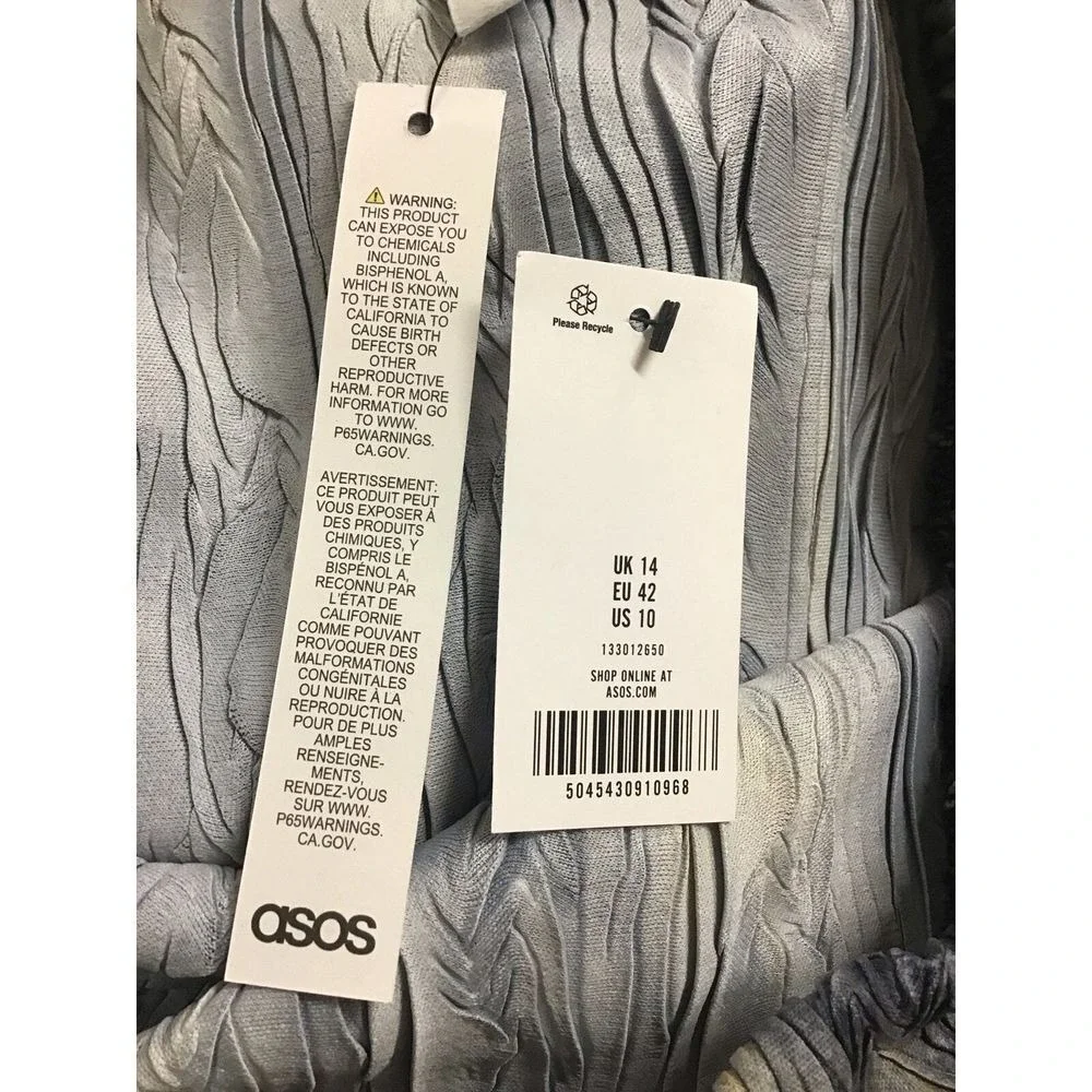 Topshop Blue and Gold Patterned Long Skirt Women's Size 10 - Picture 4 of 4